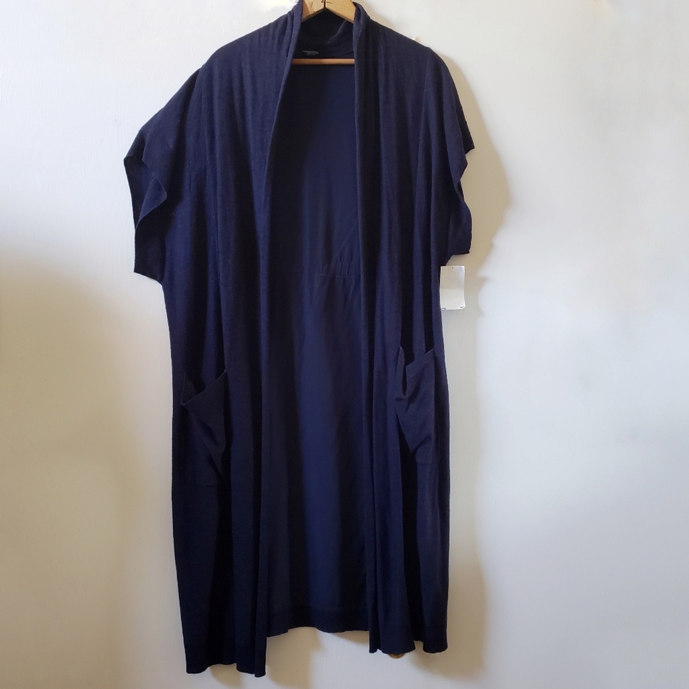 Roffe Navy Linen Kimono